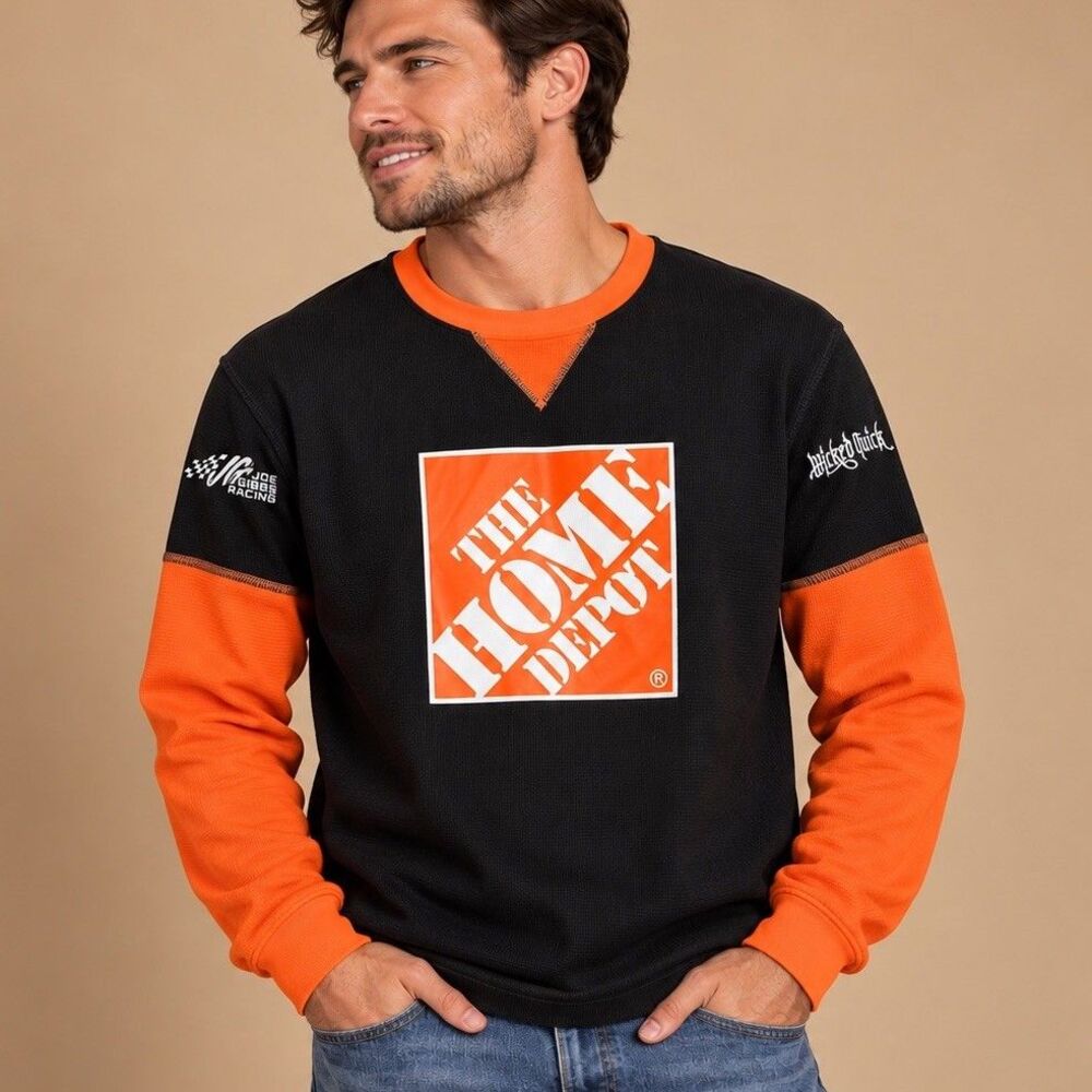 The Home Depot Joe Gibbs Racing Wicked Quick Thermal Shirt Mens L NASCAR